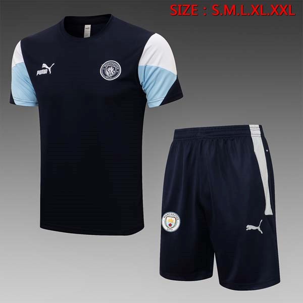 Trainingsshirt Manchester City Komplett Set 2022 Schwarz